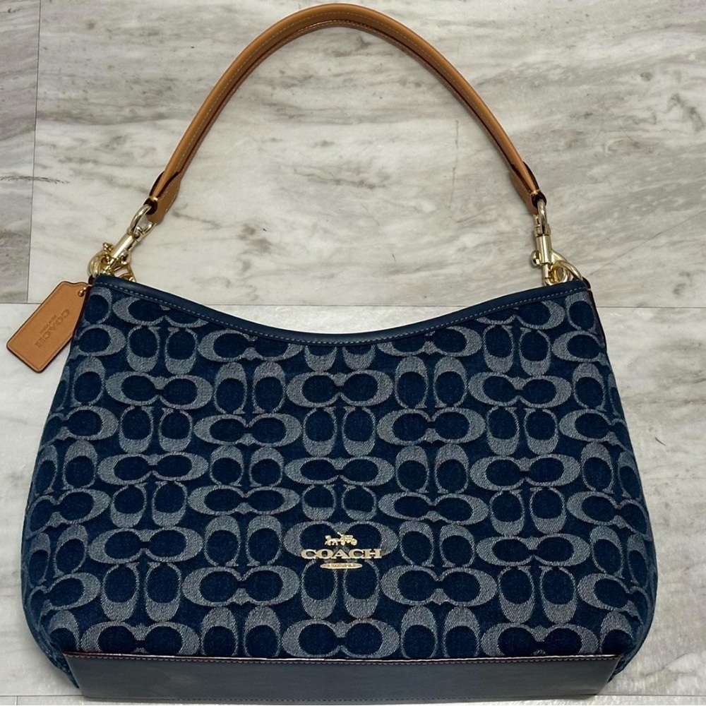 Coach Blue and Tan Women's Bag